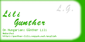 lili gunther business card